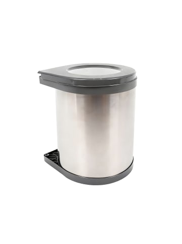 relaxdays Einbaumülleimer in Silber - 14 l
