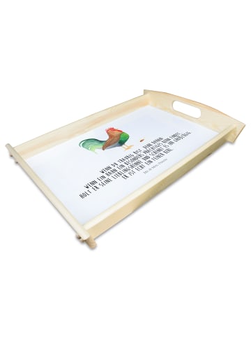 Mr. & Mrs. Panda Tablett Hahn Korn mit Spruch in Weiß