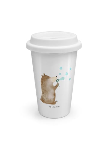 Mr. & Mrs. Panda Kaffeebecher To Go Bär Seifenblasen ohne Spruch in Weiß