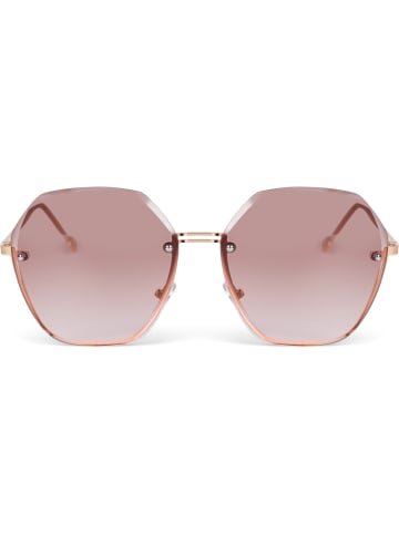 styleBREAKER Ovale Sonnenbrille in Gold/Braun-Rose Verlauf