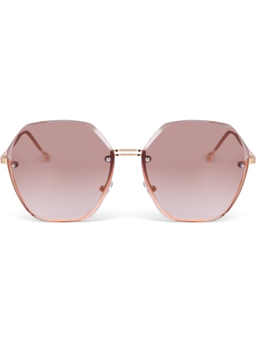 styleBREAKER Ovale Sonnenbrille in Gold/Braun-Rose Verlauf