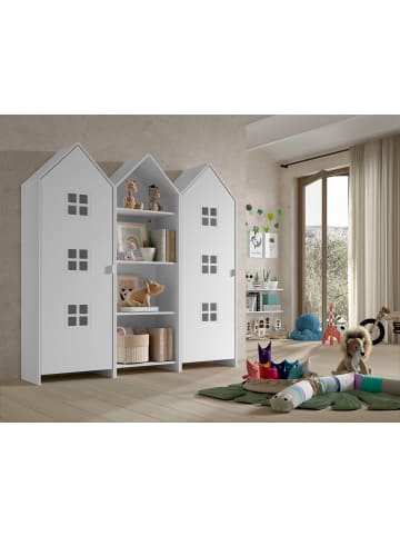 58 aufm Kessel REGALSCHRANK Set Kania 173x37x171 MDF Weiß /Bunt