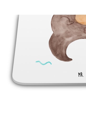 Mr. & Mrs. Panda Tischuntersetzer Otter Seerose ohne Spruch in Weiß