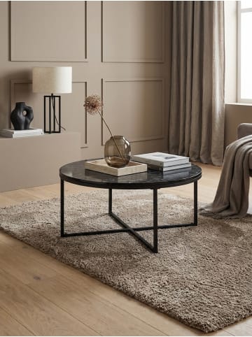 KADIMA DESIGN Couchtisch 80x36x80 cm mit Marmor Optik , Wohnzimmertisch mit in Schwarz