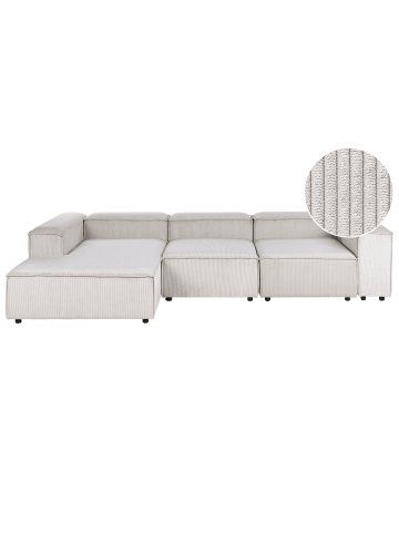 Beliani 3-tlg Ecksofa ARDAL in Beige/Schwarz
