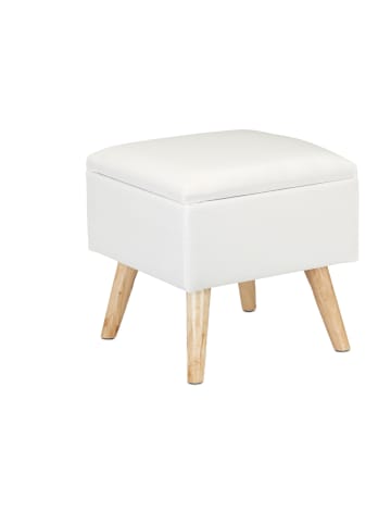 relaxdays Hocker in Weiß - (B)40 x (H)40 x (T)40 cm