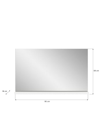 ebuy24 Weiß 95 x 18 cm