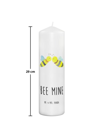 Mr. & Mrs. Panda Kerze Biene Liebe mit Spruch in Weiß
