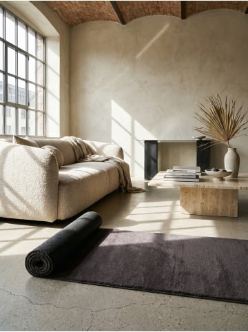 KADIMA DESIGN Teppichläufer Uni Antirutsch pflegeleicht Wohnzimmer Schlafzimmer in Anthrazit