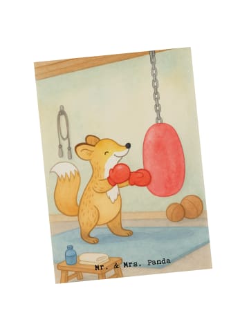 Mr. & Mrs. Panda Grußkarte Fuchs Boxen Design ohne Spruch in Weiß