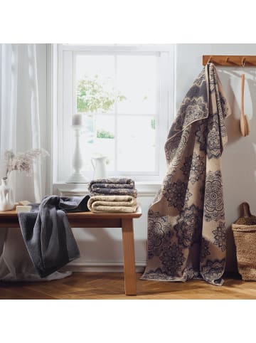 Erwin Müller Frottier Waschhandschuhe 4er-Pack Bühl in beige/grau