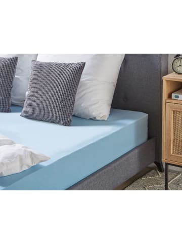 Beliani Bettlaken HOFUF in Blau - (W) 90 x (H) 25 x (L) 200 cm