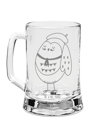 Mr. & Mrs. Panda Bier Krug Eule Frankreich ohne Spruch in Transparent