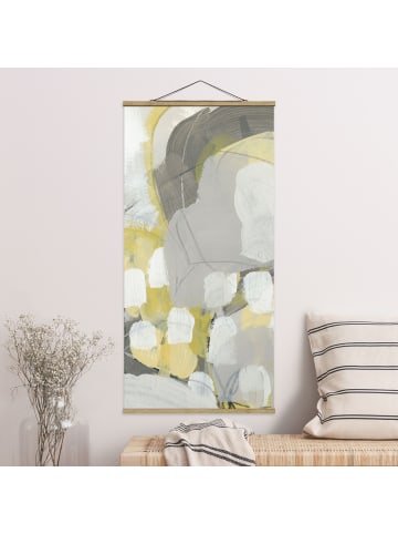 WALLART Stoffbild mit Posterleisten - Zitronen im Nebel II in Creme-Beige