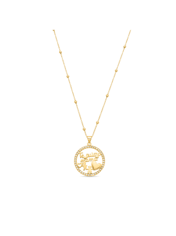 Luxenter Halskette aus 925er Sterlingsilber mit funkelndem Zirkonia, 18K Gelbgold-Finish