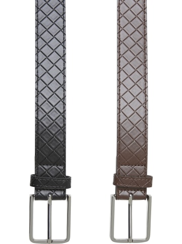 Urban Classics Belt in black/silver+brown/silver