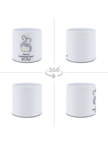 Mr. & Mrs. Panda Pflanztopf Groß Pinguin Bester Lebenspartner de... in Weiß