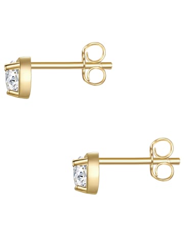 Glanzstücke München Ohrstecker Herz aus Sterling Silber mit Topas in gelbgold