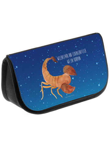Mr. & Mrs. Panda Make-up Täschchen Sternzeichen Skorpion mit Spruch in Sternenhimmel Blau
