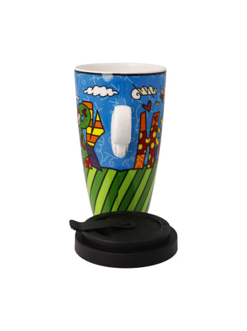 Goebel Künstlertasse mit Deckel " Romero BRITTO  Happy " in Happy