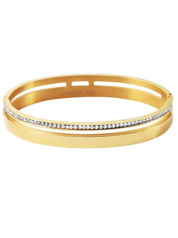 Adeliás Damen Armband aus Edelstahl mit Similisteine in gold