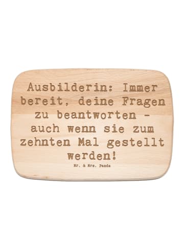 Mr. & Mrs. Panda Frühstücksbrett Spruch Ausbilderin Geduld mit S... in Transparent