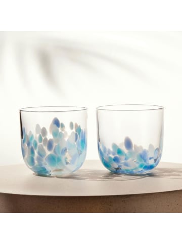 like. by Villeroy & Boch 2er Set Wasserglas Like Confetti in Blau 200 ml in blau