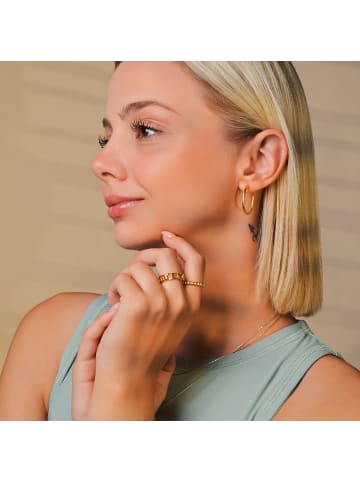 Adeliás Damen Ohrringe – Creole aus Edelstahl in gold