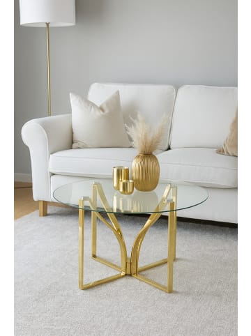 möbel-direkt Couchtisch Klarglasplatte in goldfarben