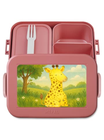 Mr. & Mrs. Panda Brotdose Giraffe Zufrieden Design ohne Spruch in Rot Pastell