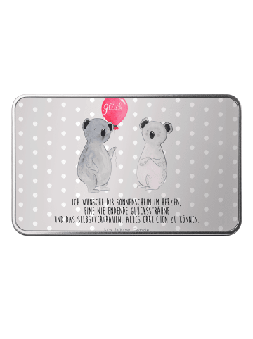 Mr. & Mrs. Panda Geschenkdose Koala Luftballon mit Spruch in Grau Pastell