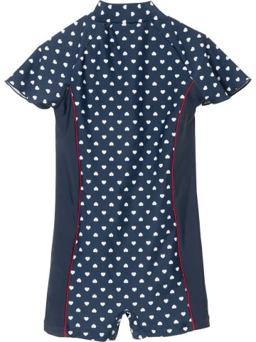 Playshoes Kinder Badeeinteiler "UV-Schutz Einteiler Herzchen" in Blau