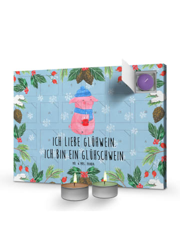 Mr. & Mrs. Panda Adventskalender Schwein Glühwein mit Spruch in Eisblau