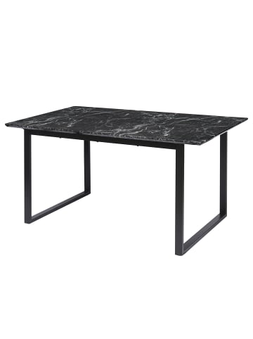 home24 Esstisch Touvre in Marmor Schwarz Dekor