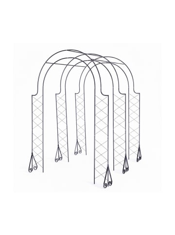 relaxdays Rosenbogen in Schwarz - (B)180 x (H)250 x (T)210 cm