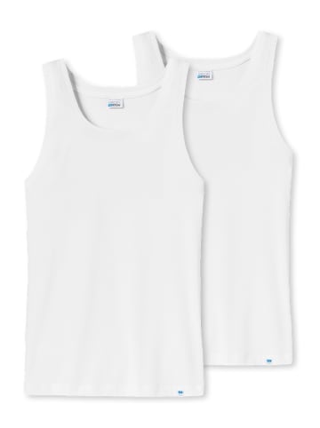 Schiesser Unterhemd / Tanktop Long Life Cotton in Weiß