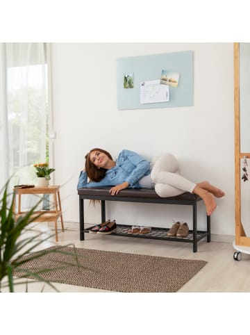 relaxdays Schuhbank in Braun - (B)115 x (H)49 x (T)40 cm