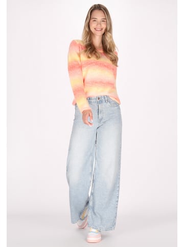 myMo Damen Sweater in Orange Mehrfarbig