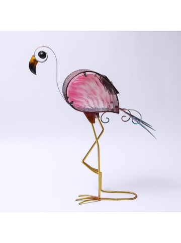 MARELIDA LED Solar Gartenfigur Flamingo in rosa - H: 48cm