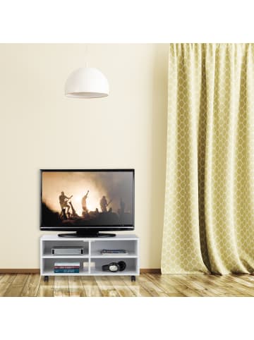 TV Board in Weiß - (B)80 x (H)35 x (T)35 cm