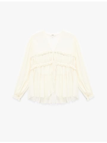 KOTON BLUSE LS in Creme