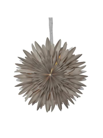 MARELIDA Papierstern mit Dekoband hängend 5-zackig 3-lagiges Papier D: 60cm in beige