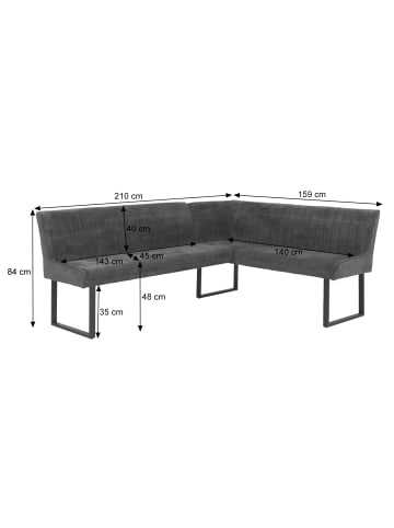 MCW Eckbank O82 159x210cm, Rot