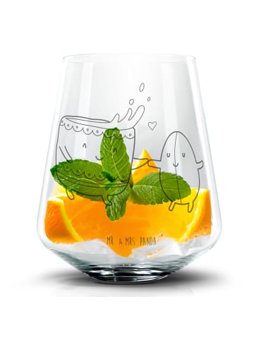 Mr. & Mrs. Panda Blümchentail Glas Kaffee Bohne ohne Spruch in Transparent
