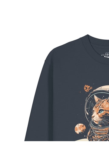 wat? Apparel Sweatshirt Catstronaut in India Ink Grey