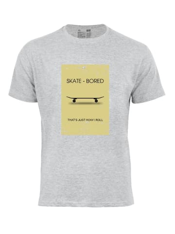 Cotton Prime® T-Shirt Skateboards "Skate-Bored" in Grau