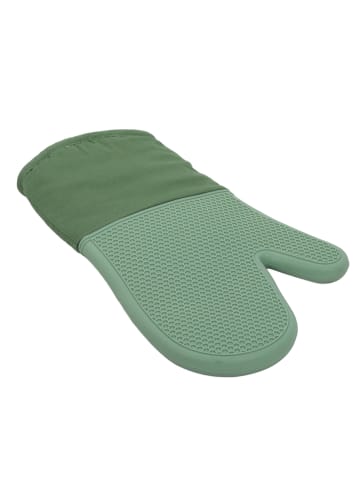 Excellent Houseware Ofenhandschuh aus Silikon und Baumwolle in Grün, 18,5 x 1,5 x 31,5 cm