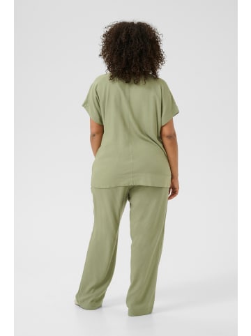 KAFFE curve Kurzarm-Bluse KCmille Loose fit in Oil Green
