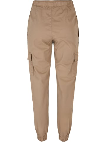Urban Classics Urban Classics Damen Ladies High Waist Cargo Comfort Jogging Pants in softtaupe