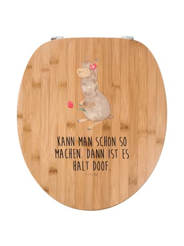 Mr. & Mrs. Panda WC Sitz Alpaka Blume mit Spruch in Braun